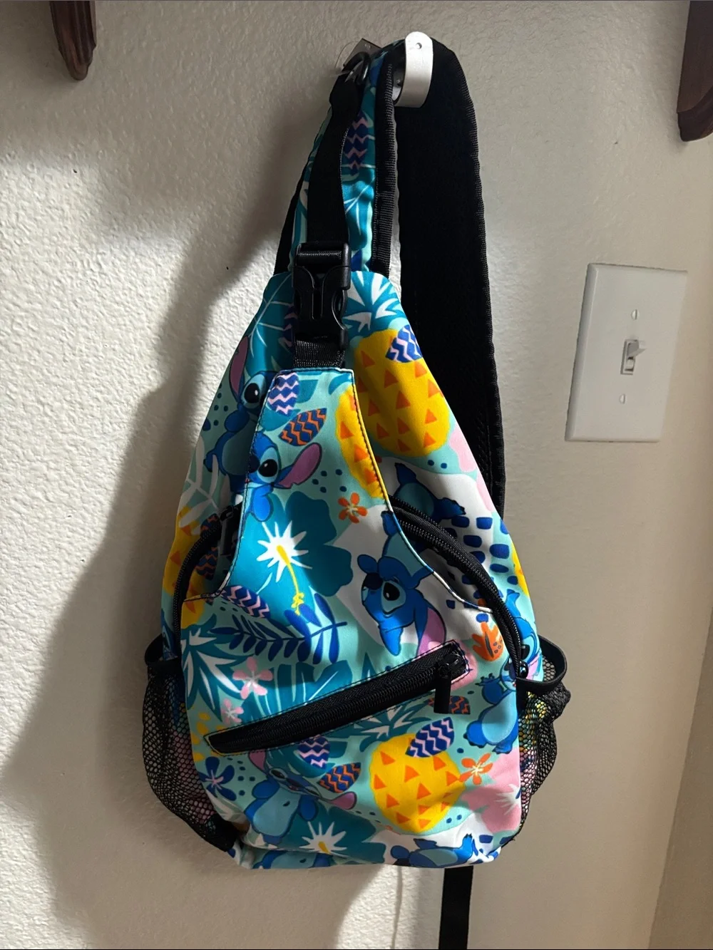 Stitch Tropical Print Crossbody Sling Bag